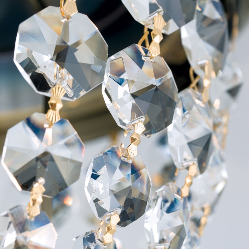 Crystal ceiling light PLAFOND 1xE27/40W/230V d. 26 cm bronze