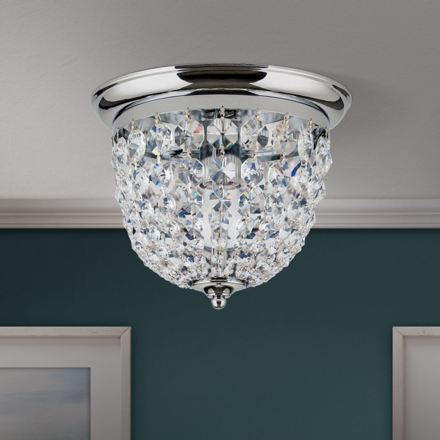 Crystal ceiling light PLAFOND 1xE27/40W/230V d. 26 cm shiny chrome
