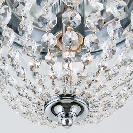 Crystal ceiling light PLAFOND 1xE27/40W/230V d. 26 cm shiny chrome