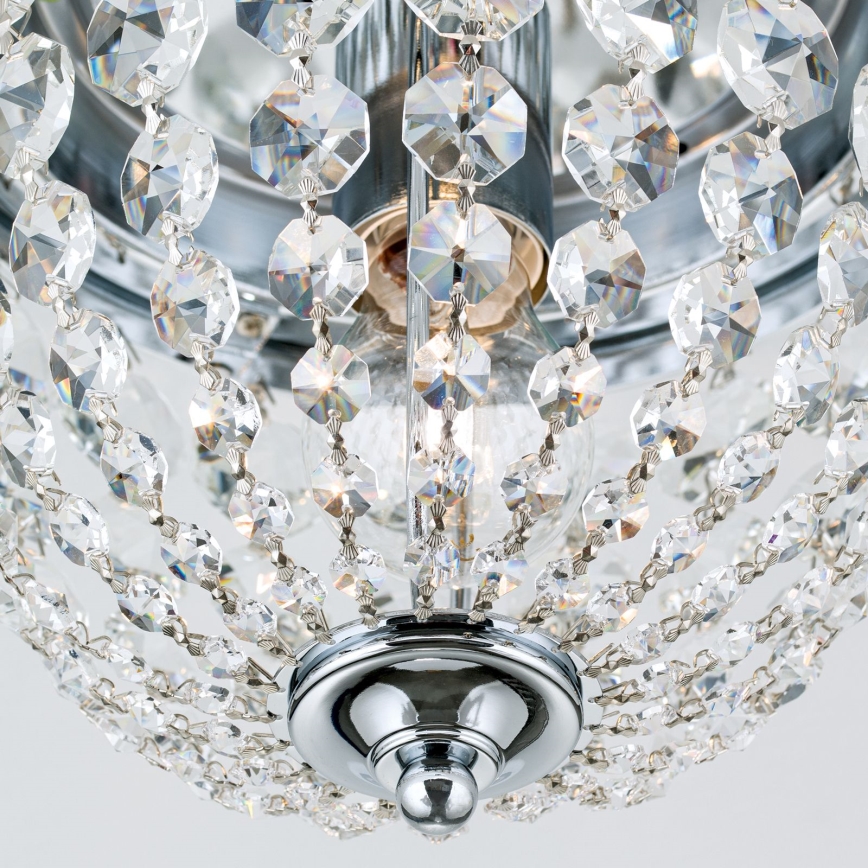 Crystal ceiling light PLAFOND 1xE27/40W/230V d. 26 cm shiny chrome