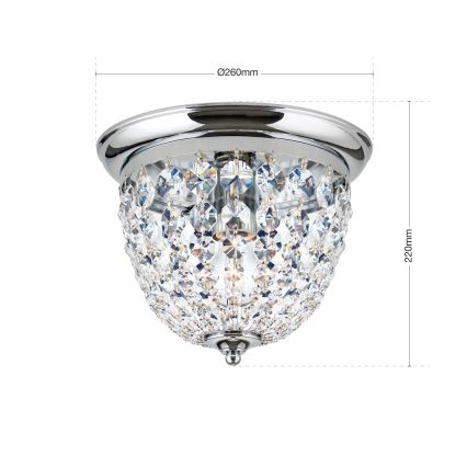Crystal ceiling light PLAFOND 1xE27/40W/230V d. 26 cm shiny chrome