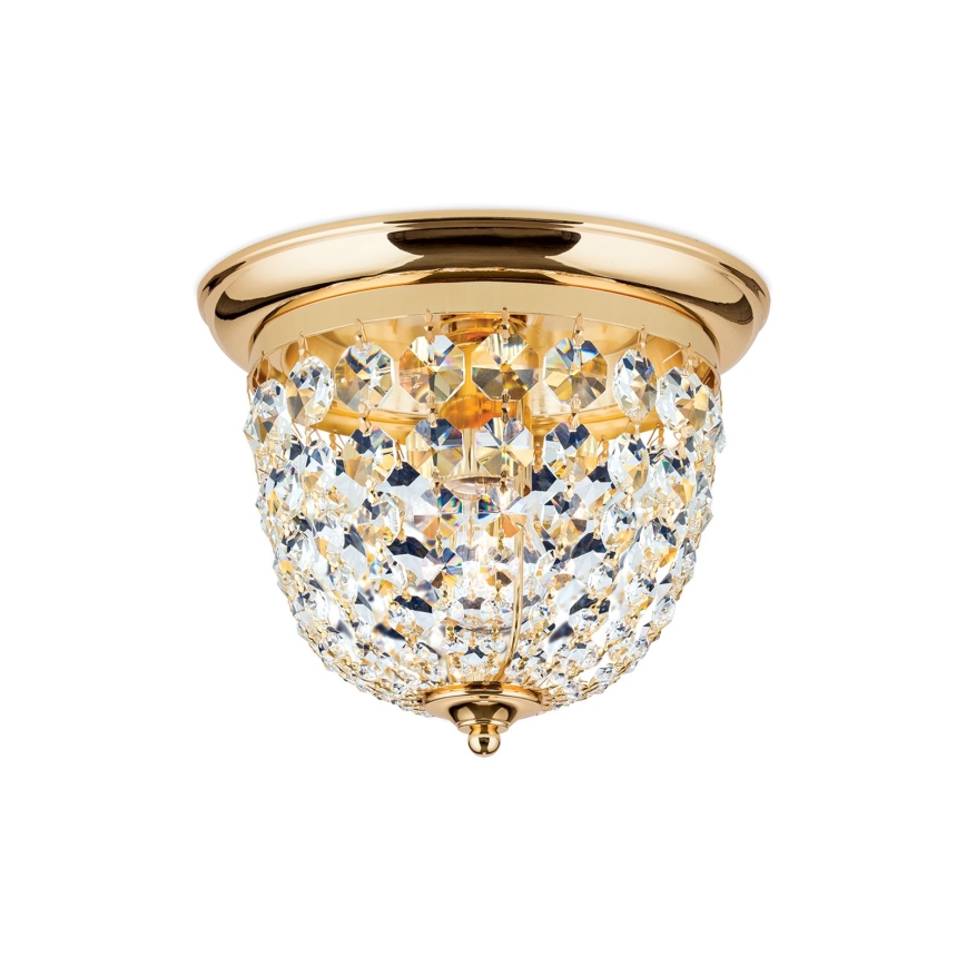 Crystal ceiling light PLAFOND 1xE27/40W/230V d. 26 cm gold