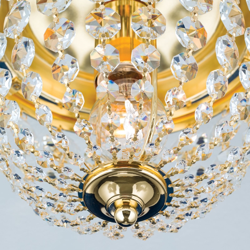 Crystal ceiling light PLAFOND 1xE27/40W/230V d. 26 cm gold