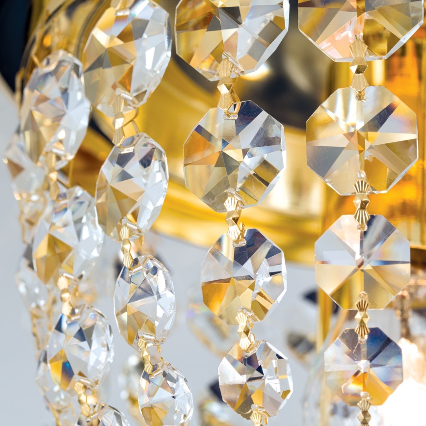 Crystal ceiling light PLAFOND 1xE27/40W/230V d. 26 cm gold