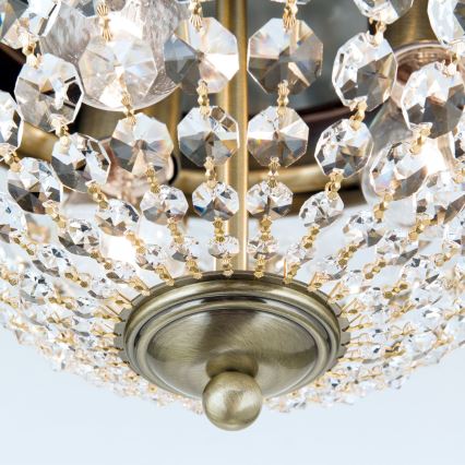 Crystal ceiling light PLAFOND 3xE27/40W/230V d. 35 cm bronze