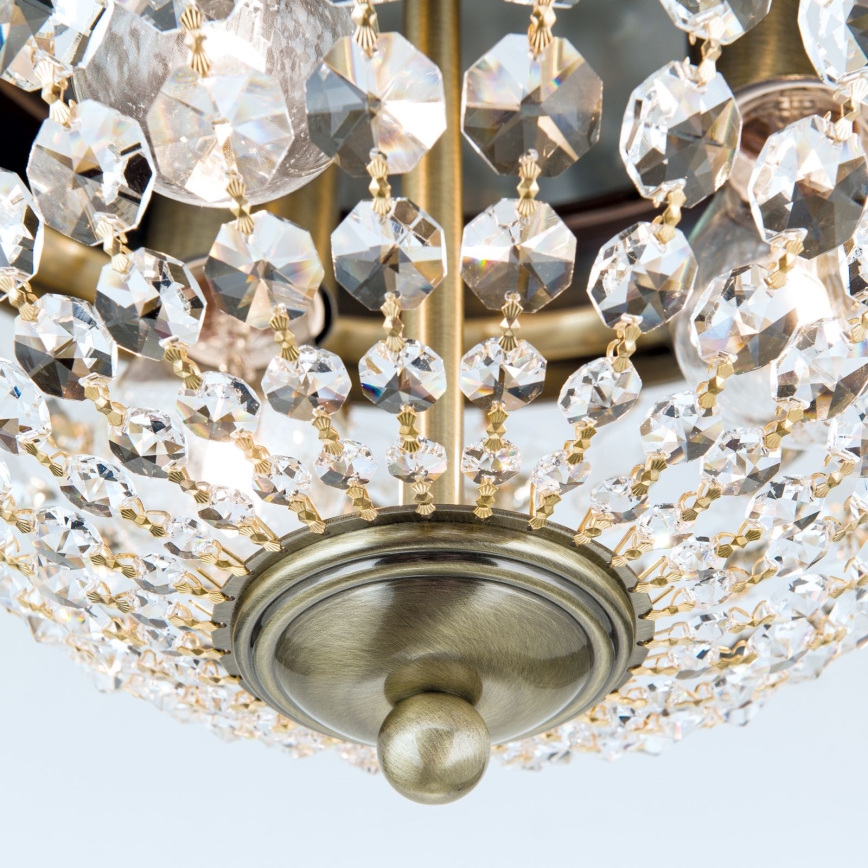 Crystal ceiling light PLAFOND 3xE27/40W/230V d. 35 cm bronze