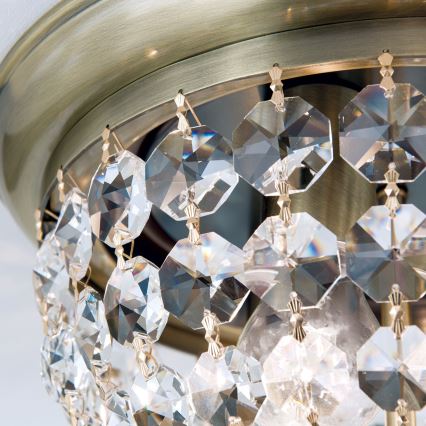 Crystal ceiling light PLAFOND 3xE27/40W/230V d. 35 cm bronze