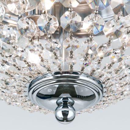 Crystal ceiling light PLAFOND 3xE27/40W/230V d. 35 cm shiny chrome
