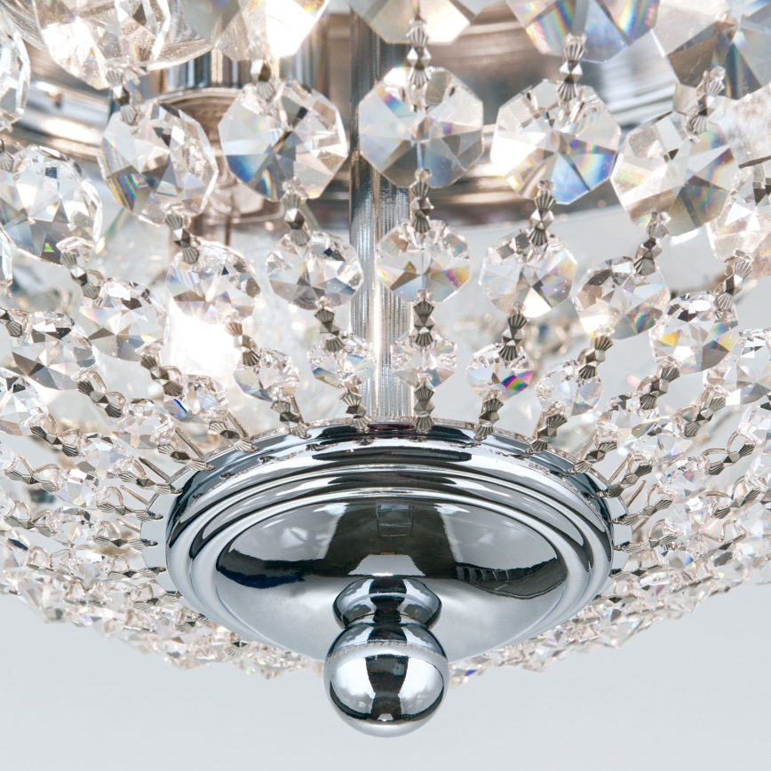 Crystal ceiling light PLAFOND 3xE27/40W/230V d. 35 cm shiny chrome