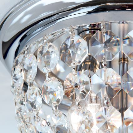 Crystal ceiling light PLAFOND 3xE27/40W/230V d. 35 cm shiny chrome