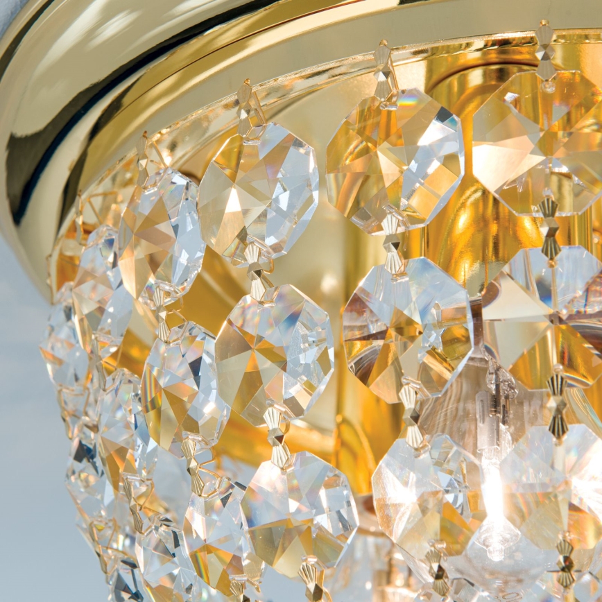 Crystal ceiling light PLAFOND 3xE27/40W/230V d. 35 cm gold