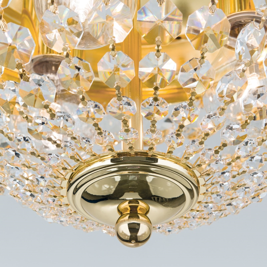 Crystal ceiling light PLAFOND 3xE27/40W/230V d. 35 cm gold
