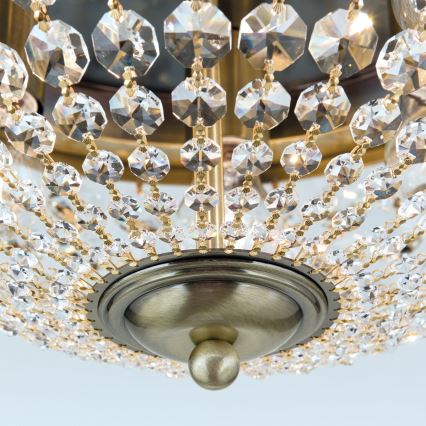 Crystal ceiling light PLAFOND 6xE27/40W/230V d. 47 cm bronze