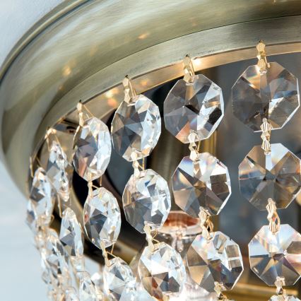 Crystal ceiling light PLAFOND 6xE27/40W/230V d. 47 cm bronze