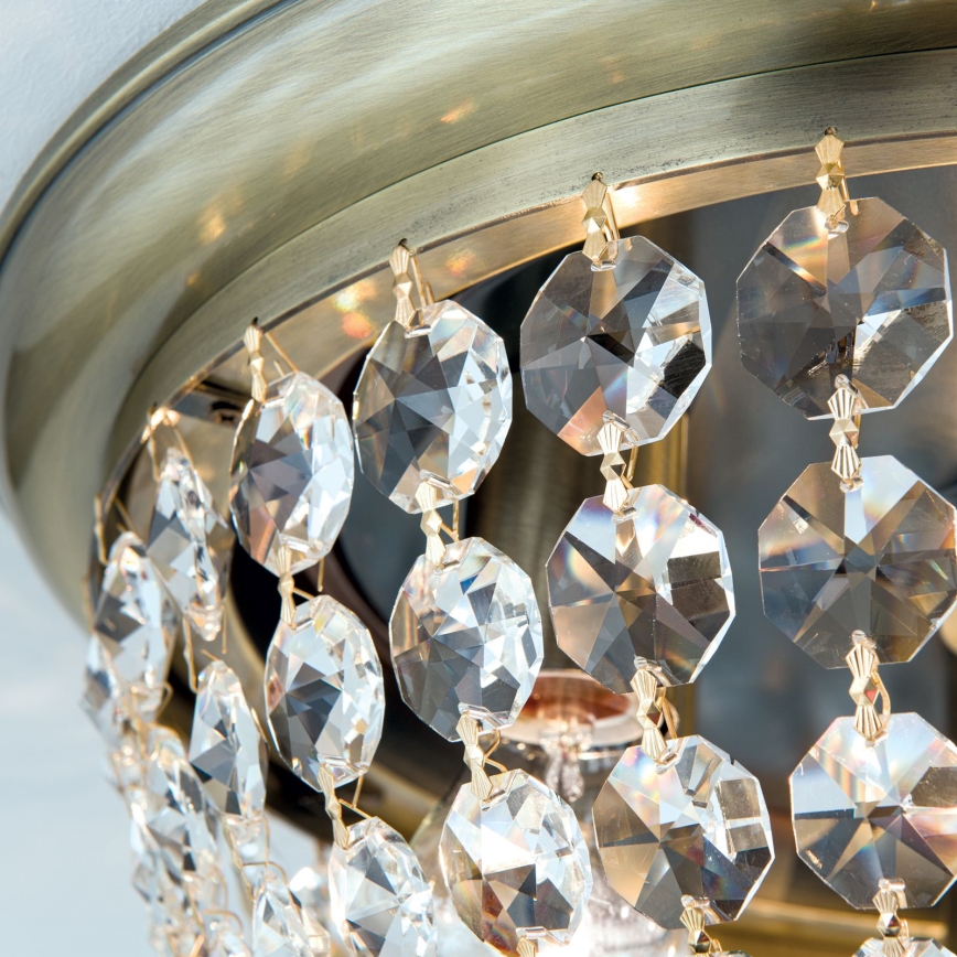 Crystal ceiling light PLAFOND 6xE27/40W/230V d. 47 cm bronze