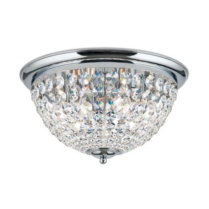 Crystal ceiling light PLAFOND 6xE27/40W/230V d. 47 cm shiny chrome