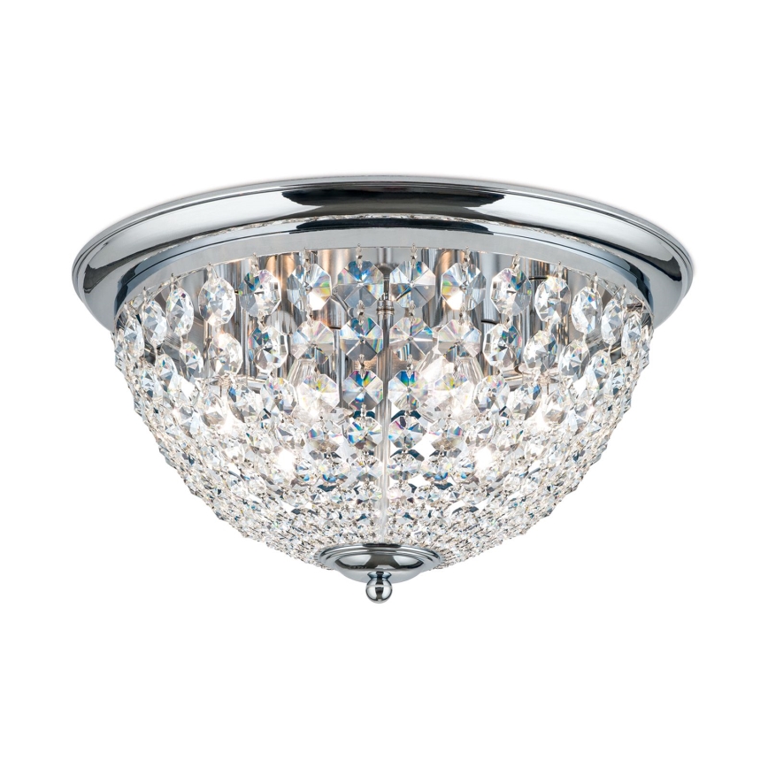 Crystal ceiling light PLAFOND 6xE27/40W/230V d. 47 cm shiny chrome