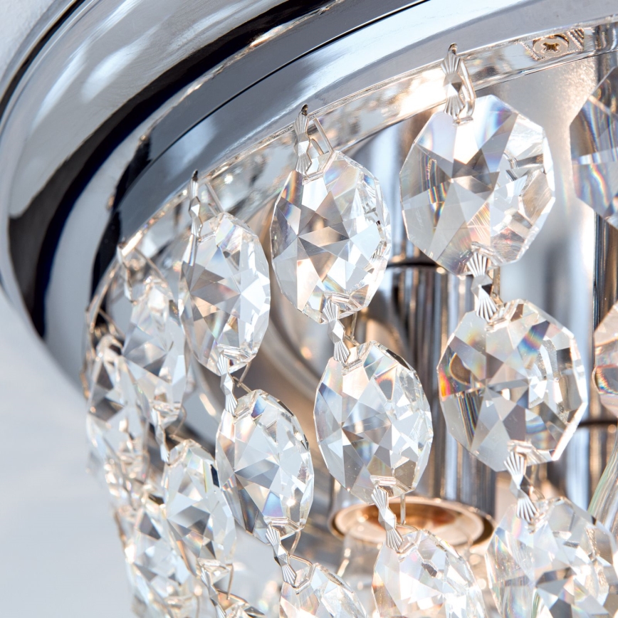 Crystal ceiling light PLAFOND 6xE27/40W/230V d. 47 cm shiny chrome