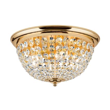 Crystal ceiling light PLAFOND 6xE27/40W/230V d. 47 cm gold
