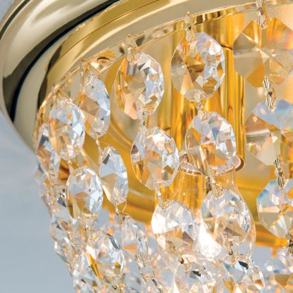 Crystal ceiling light PLAFOND 6xE27/40W/230V d. 47 cm gold