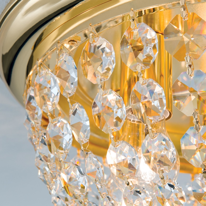 Crystal ceiling light PLAFOND 6xE27/40W/230V d. 47 cm gold