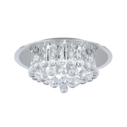 Crystal ceiling light GLORIA 4xG9/40W/230V d. 38 cm clear/shiny chrome