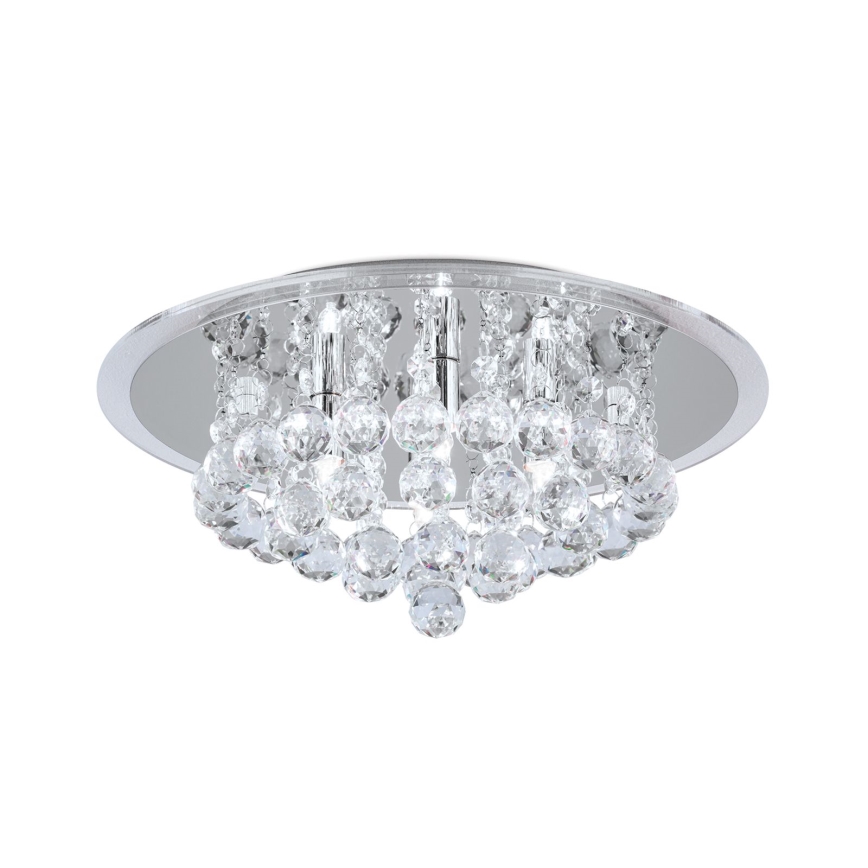Crystal ceiling light GLORIA 4xG9/40W/230V d. 38 cm clear/shiny chrome
