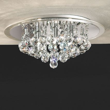 Crystal ceiling light GLORIA 4xG9/40W/230V d. 38 cm clear/shiny chrome
