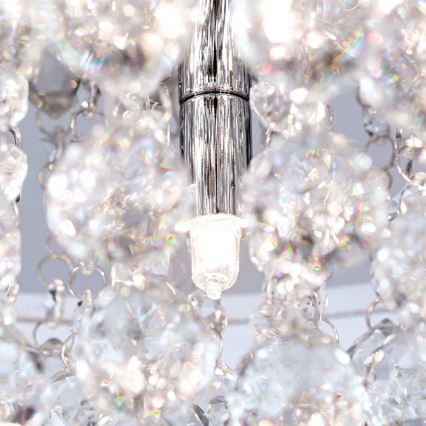 Crystal ceiling light GLORIA 4xG9/40W/230V d. 38 cm clear/shiny chrome