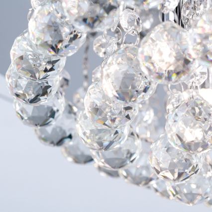 Crystal ceiling light GLORIA 4xG9/40W/230V d. 38 cm clear/shiny chrome