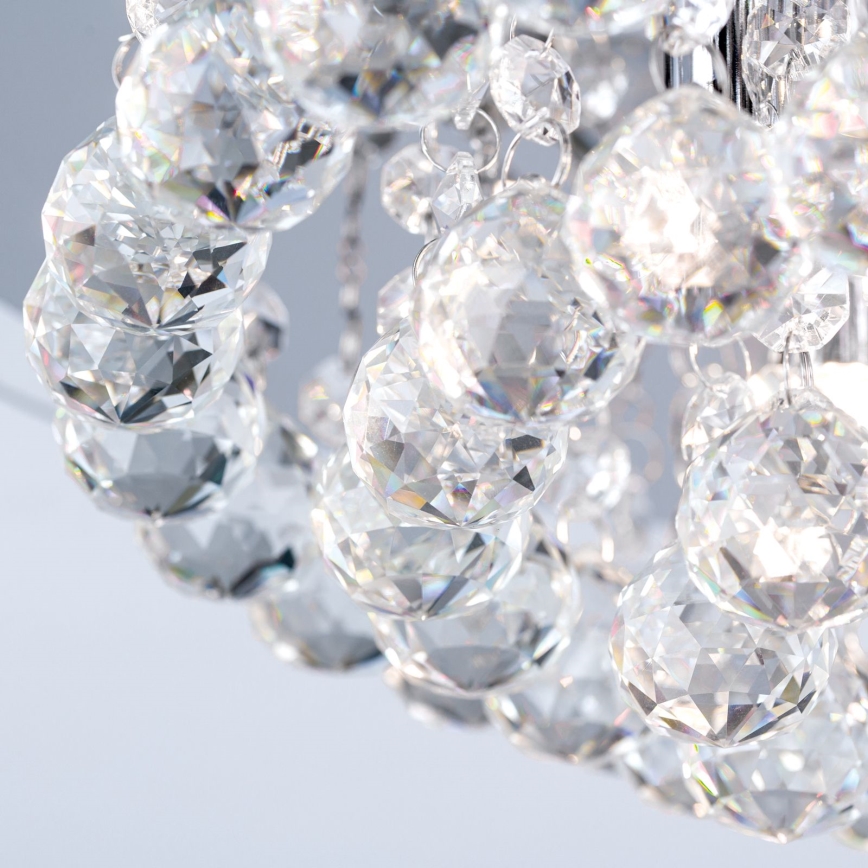 Crystal ceiling light GLORIA 4xG9/40W/230V d. 38 cm clear/shiny chrome