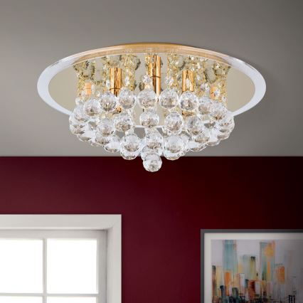 Crystal ceiling light GLORIA 4xG9/40W/230V d. 38 cm gold