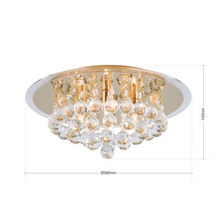 Crystal ceiling light GLORIA 4xG9/40W/230V d. 38 cm gold