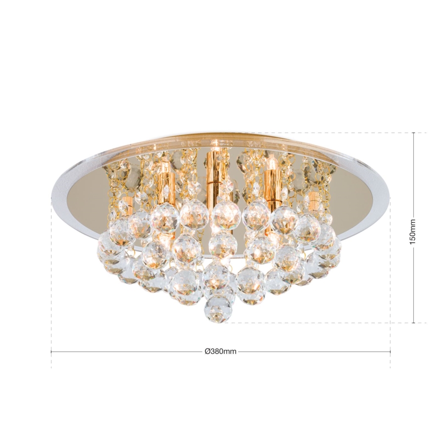 Crystal ceiling light GLORIA 4xG9/40W/230V d. 38 cm gold
