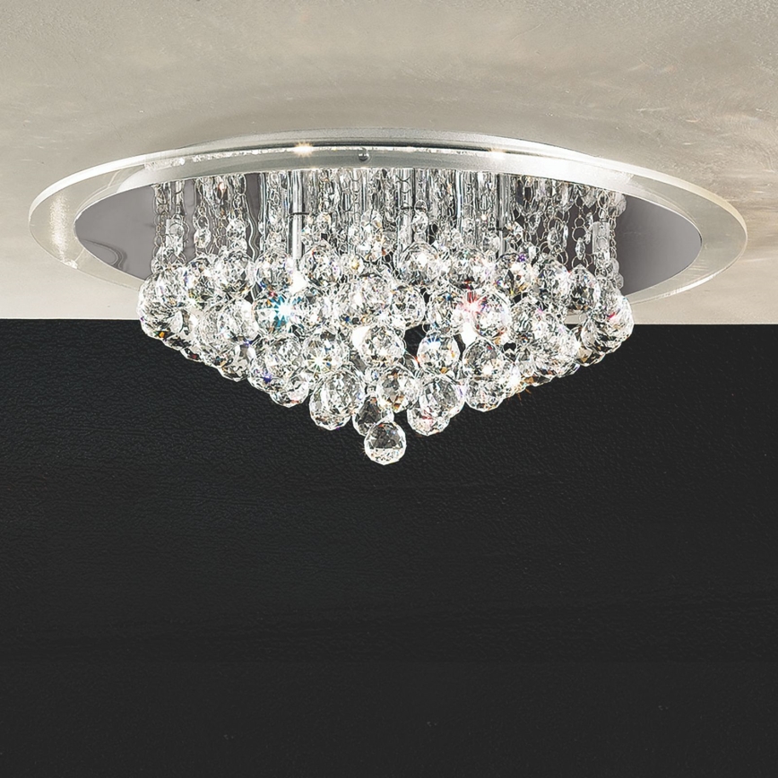 Crystal ceiling light GLORIA 6xG9/40W/230V d. 50 cm clear/shiny chrome