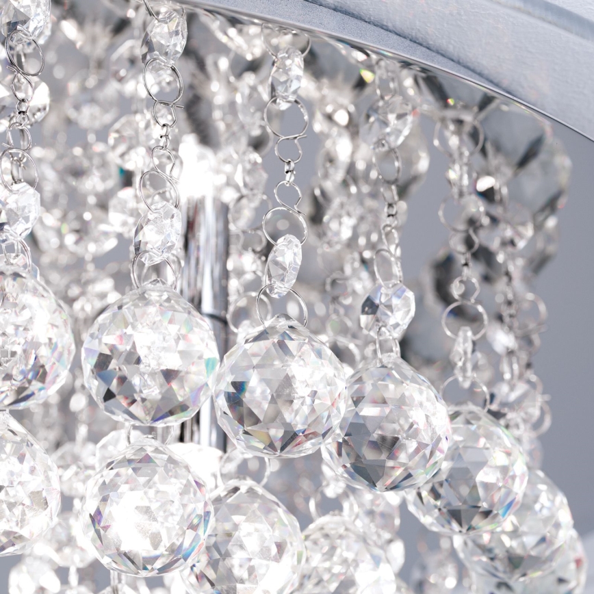 Crystal ceiling light GLORIA 6xG9/40W/230V d. 50 cm clear/shiny chrome