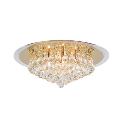 Crystal ceiling light GLORIA 6xG9/40W/230V d. 50 cm gold