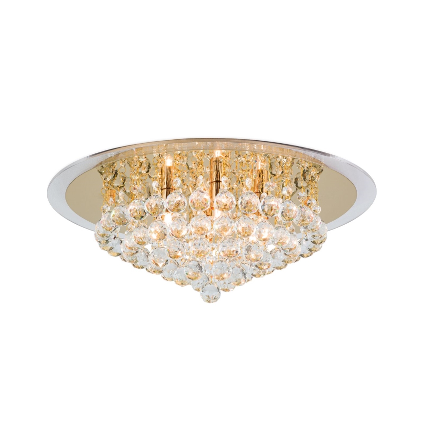Crystal ceiling light GLORIA 6xG9/40W/230V d. 50 cm gold