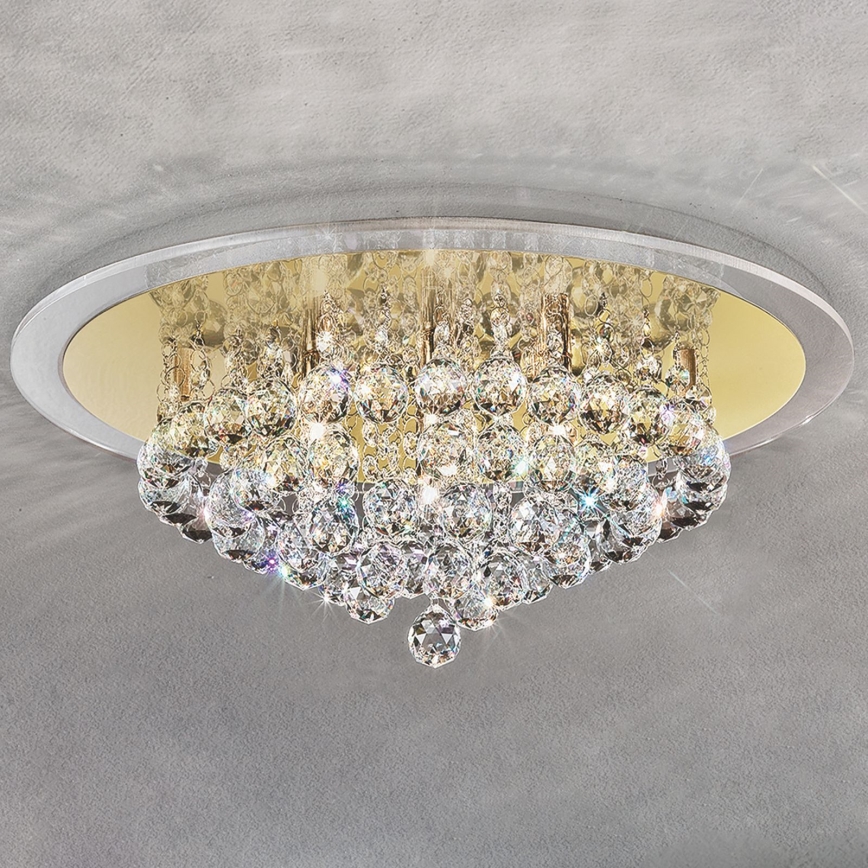 Crystal ceiling light GLORIA 6xG9/40W/230V d. 50 cm gold