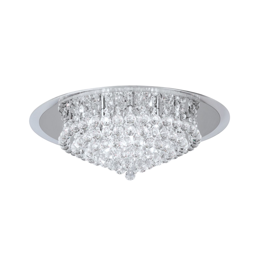 Crystal ceiling light GLORIA 9xG9/40W/230V d. 62 cm clear/shiny chrome