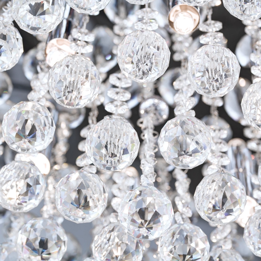 Crystal ceiling light GLORIA 9xG9/40W/230V d. 62 cm clear/shiny chrome