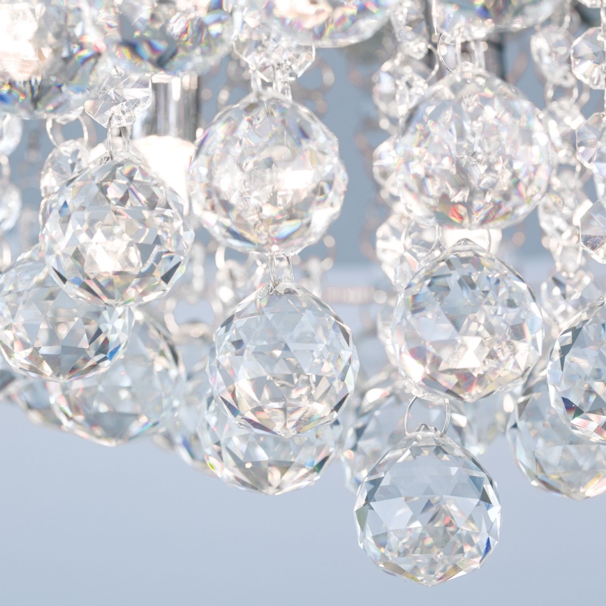 Crystal ceiling light GLORIA 9xG9/40W/230V d. 62 cm clear/shiny chrome