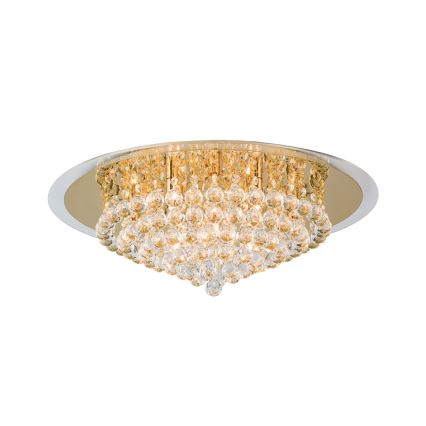 Crystal ceiling light GLORIA 9xG9/40W/230V d. 62 cm gold
