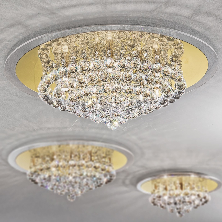 Crystal ceiling light GLORIA 9xG9/40W/230V d. 62 cm gold