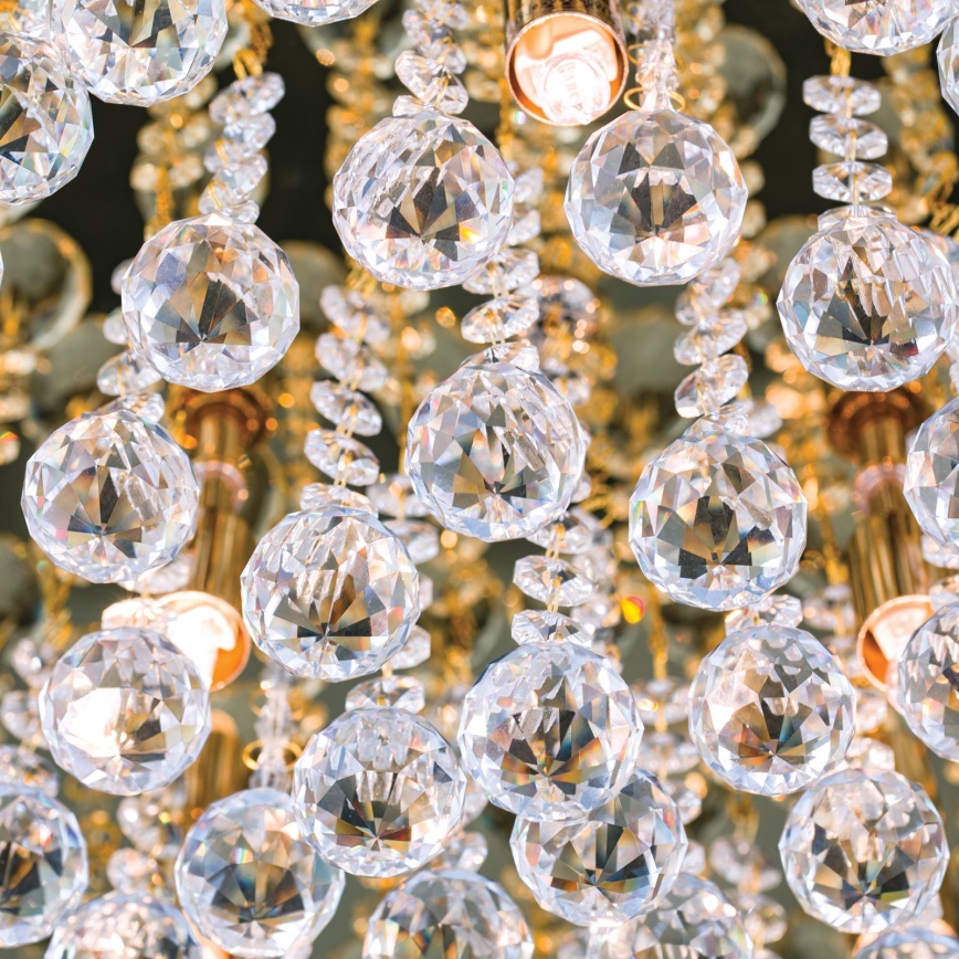Crystal ceiling light GLORIA 9xG9/40W/230V d. 62 cm gold
