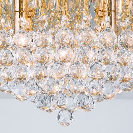 Crystal ceiling light GLORIA 9xG9/40W/230V d. 62 cm gold