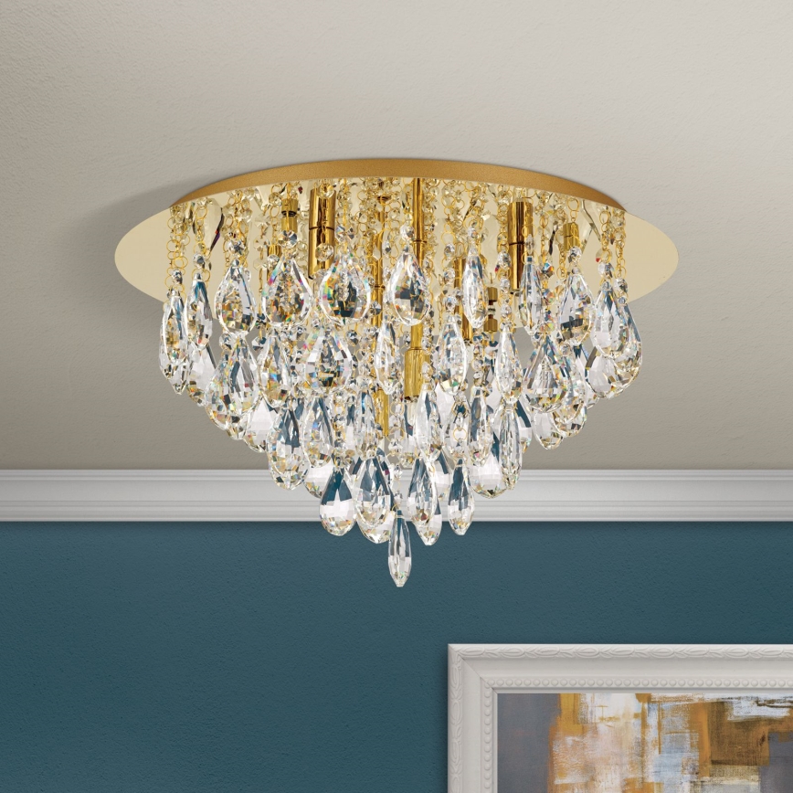 Crystal ceiling light CELESTE 6xG9/40W/230V d. 45 cm gold
