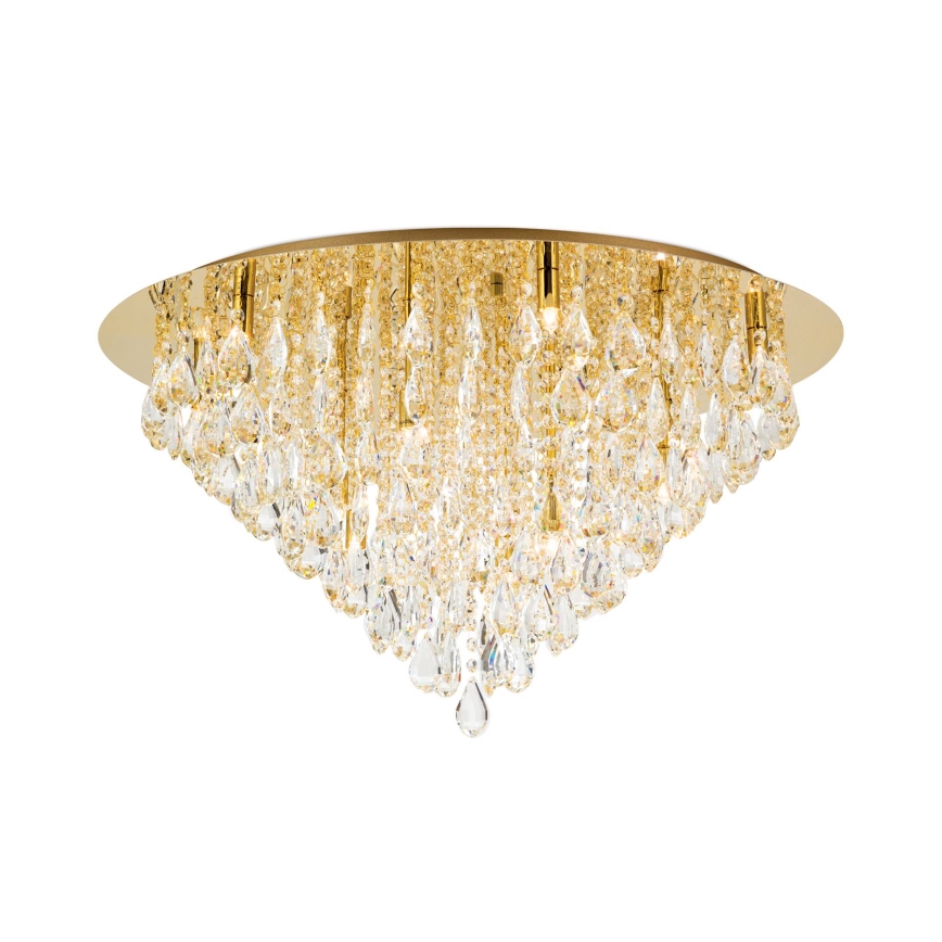 Crystal ceiling light CELESTE 12xG9/40W/230V d. 75 cm gold