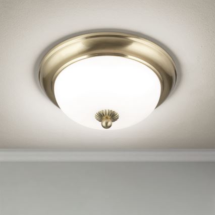 EMPIRA ceiling light, 2xE14/40W/230V, Ø 26.5 cm, brass
