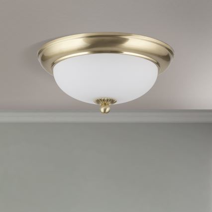 EMPIRA ceiling light, 2xE14/40W/230V, Ø 26.5 cm, brass